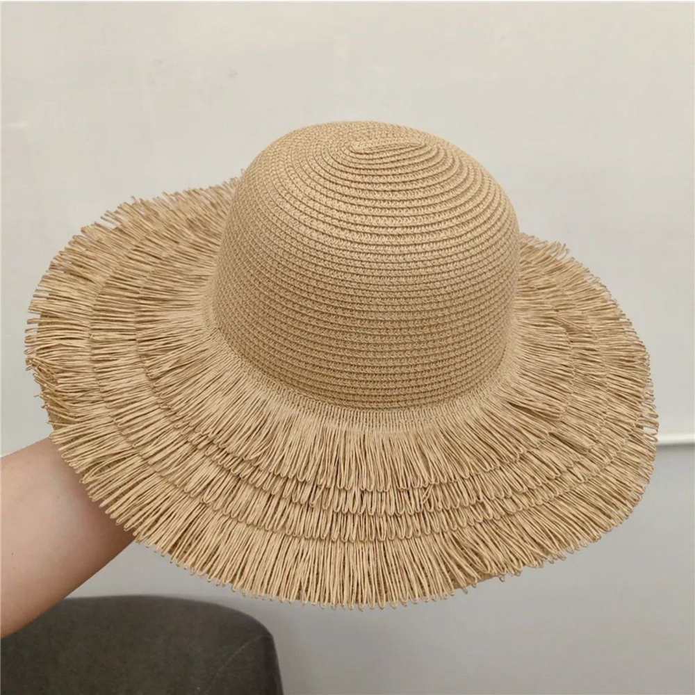 Adjustable Vacation Straw Hat In Light Brown